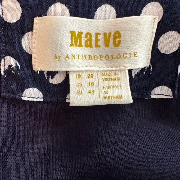 Anthropologie Maeve Riley Striped Knit Dress - Black with White - Size 16 - Picture 9 of 11